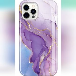 BAISRKE Compatible with iPhone 12 Pro Max Case, Gold Sparkle Glitter Marble...